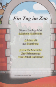 Widmungsseite Ein Tag im Zoo